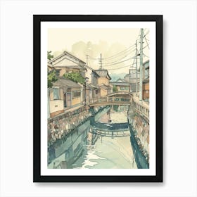 Otaru Japan 1 Retro Illustration Art Print