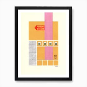 Parking In Rear Abstract Architecture Collage Art Print