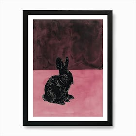 Rabbit On Pink Art Print