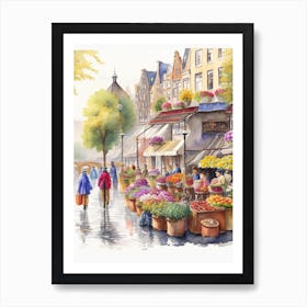 Amsterdam Flower Market Art Print