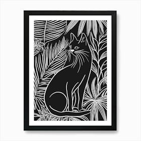 Khao Manee Cat Minimalist Illustration 4 Art Print