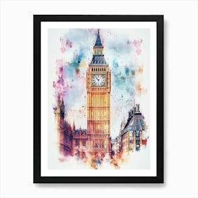 Big Ben Watercolor Painting Art Print