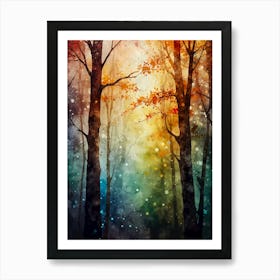 Watercolor Autumn Forest Poster