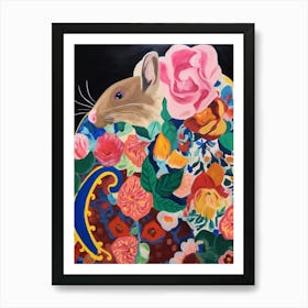 Maximalist Animal Painting Mouse 2 Art Print