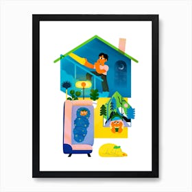 Outdoors Indoors Art Print