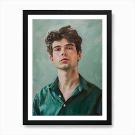 Young Man In Green Shirt Art Print