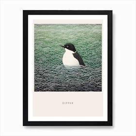 Ohara Koson Inspired Bird Painting Dipper 2 Poster Art Print