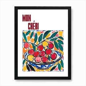 Mon Cheri Poster Cherries Matisse Style 9 Art Print