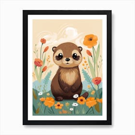 Baby Animal Illustration  Otter 4 Art Print