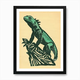 Iguana Bold Block 2 Art Print