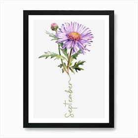 September Birth Flower Birth Month Botanical Art Print