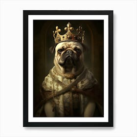 Pug Baroque 2 Art Print