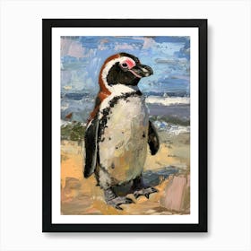 African Penguin Volunteer Point Oil Painting 4 Art Print