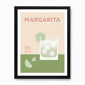 Margarita Cocktail Green Colourful Wall Art Print