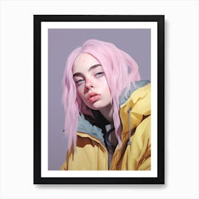 Billie Eilish Pastel Fashion Portrait 4 Art Print