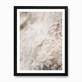 Close Up Of A Wedding Dress Art Print