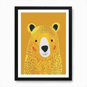 Yellow Grizzly Bear 4 Art Print