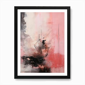 Pink And Brown Abstract Raw Painting 4 Art Print