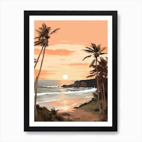 Bathsheba Beach Barbados At Sunset Golden Tones 2 Art Print
