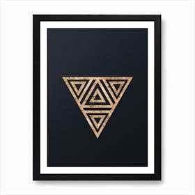 Abstract Geometric Gold Glyph on Dark Teal n.0492 Art Print