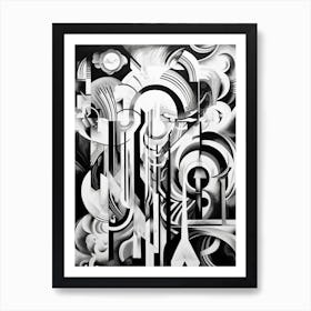 Transformation Abstract Black And White 11 Art Print