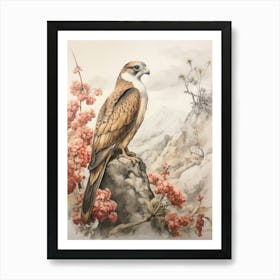 Storybook Animal Watercolour Falcon 2 Art Print