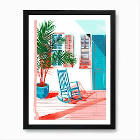 Rocking Chair On Porch Art Print