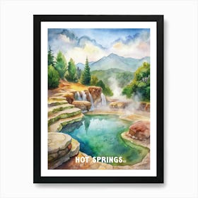 Hot Springs National Park Watercolor Painting Art Print