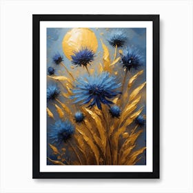 Blue Flowers 1 Art Print