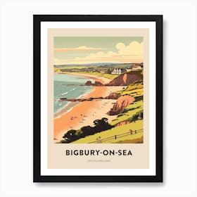 Devon Vintage Travel Poster Bigbury On Sea Art Print