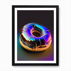 Boston Cream Donut Holographic 1 Art Print