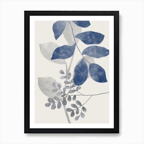 Blue Flower Wall Print 2 Art Print