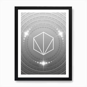 Geometric Glyph in White and Silver with Sparkle Array n.0339 Art Print