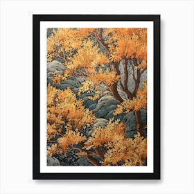 Black Willow 6 Vintage Autumn Tree Print  Art Print