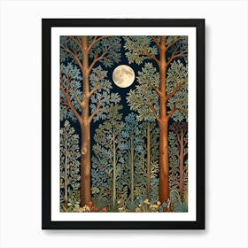 William Morris Print Moonlight In The Forest 3 Art Print