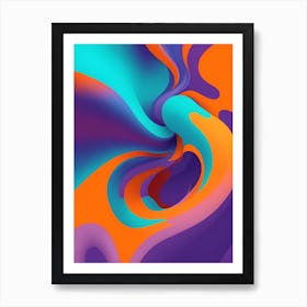 Abstract Colorful Waves Vertical Composition 29 Art Print