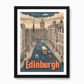 Aihrgdesign A Classic 1960s Travel Poster For Edinburgh 2 Art Print