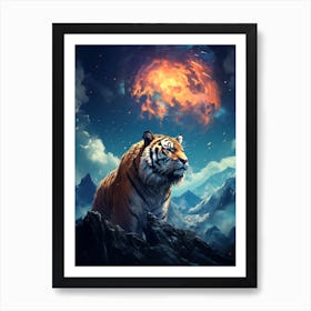 Tiger In The Mountains Art Print