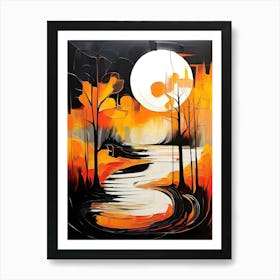 Full Moon In The Forest 3 Art Print