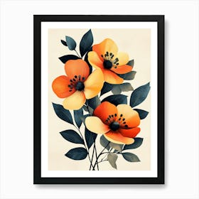 Orange Flowers 1 Art Print