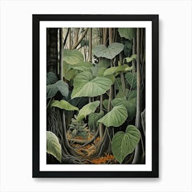 Vintage Jungle Botanical Illustration Taro 1 Art Print