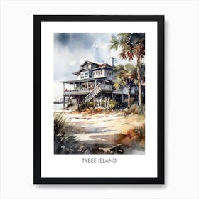 Tybee Island Watercolor 3travel Poster Art Print