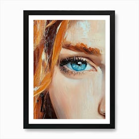 Red Haired Girl With Blue Eyes Art Print