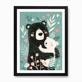 Black Bear And Cub 2 Art Print