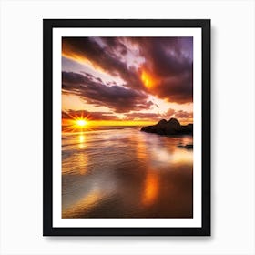 Sunset At The Beach 725 Art Print