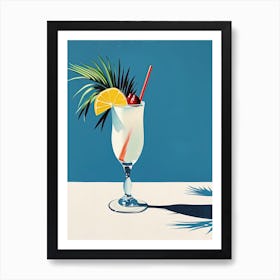 White Tropical Cocktail Art Print