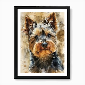 Yorkshire Terrier Watercolor Painting 2 Art Print