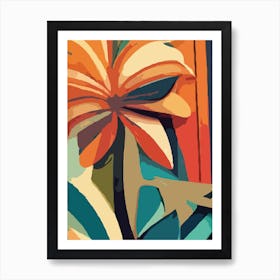 Boho Abstract Palm tree Art Print