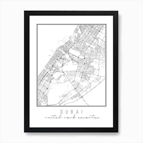 Dubai United Arab Emirates Street Map Art Print
