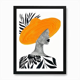 Orange Hat 2 Art Print